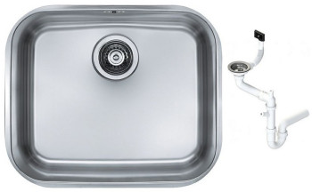 Alv 1009252 Variant 10 Мойка U, 1 чаша, 0,8 мм, SAT, 3½", 480х400х250 мм+сифон 1130550