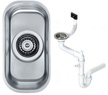 Alv 1079965 Variant 110 Мойка U, 1 чаша, 0,8 мм, SAT, 3½", 148х300х120 мм+сифон 1130550