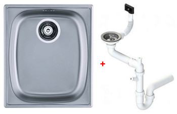 Alv 1082195 Basic 10 Мойка врезная, 0,6 мм, NAT, 3½", 380х440х145 мм + сифон 1130550, шкаф 400