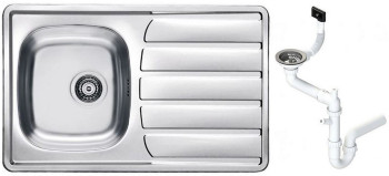 Alv 1098938 Zoom 20 Мойка I, обор., 0,5 мм, NAT, 3½", 790х500х155 мм + сифон 1130550, шк 450