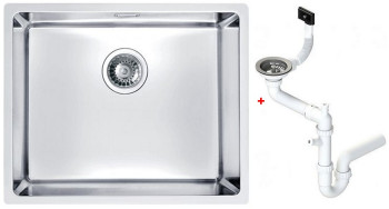 Alv 1100237 Kombino 50 Мойка U, r15, 1 чаша, 1 мм, SAT, 3½", 500х400х200 мм + сифон 1130550,шк 600