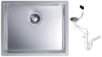 Alv 1102606 Quadrix 50 Мойка F/S/U, 1 чаша, 1 мм, BRS, 3½", 550х450х200 мм+сифон 1130550, шкаф 600