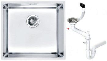 Alv 1122682 Kombino 40 Мойка F/S, r15, 1 чаша, 1 мм, KMB, 3½", 488х438х195 мм+сифон 1130550, шк 500