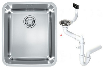 Alv 1129252 Luno 40 Мойка U, r40, 1 чаша, 0,8 мм, SAT, 3½", 480х400х180 мм+сифон 1130550