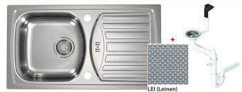 Alv 1138029 Basic 150 Мойка врезная обор., 0,5 мм, LEI, 3½", 780х435х150 мм + сифон 1130543, шк 450