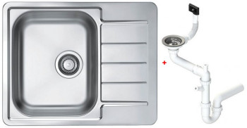 Alv 1144603 Line Max 110 Мойка I обор, 1 чаша, 0,7 мм, SAT, 3½ 610x500 +сифон 1130551