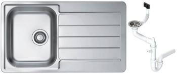 Alv 1144640 Line Max 20 Мойка I обор, 1 чаша, 0,7 мм, SAT, 3½" 860x500х190 мм+сифон 1130551, шк 500