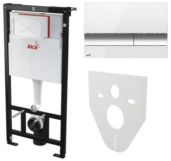 AM101/1120-4:1RUS SET+M1720-1 + безободковый унитаз ALCA + сидение A604 Арт.Сет 6 v 1 с WC ALCA RIMF