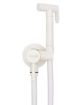 AQM 6020MW Minimal Готовый комплект гигиенического душа (скрытый монтаж, латунная лейка), Matt White