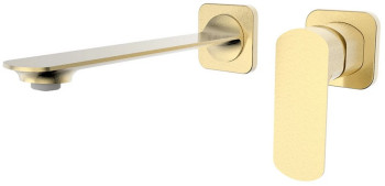 AQM6315BG Monza Смеситель для раковины 200 мм, настен., на 2 отв., Комплект, Brushed gold