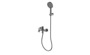AQM6412GM Asti Смеситель для ванны, с душевым набором, Ø120 мм, 3 режима, Gun metal