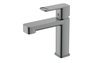 AQM6610GM Parma Смеситель для раковины 105 мм, гладкий, подводка ½", Gun metal