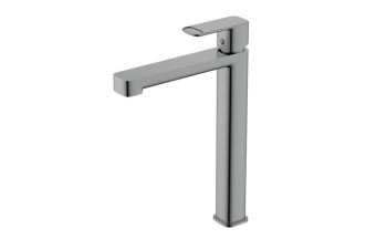 AQM6614GM Parma Смеситель для свободностоящей раковины 245 мм, гладкий, подводка ½", Gun metal