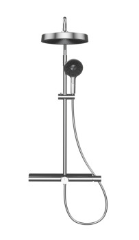AQM8010CR Душевая система со смесит. (верхн. душ 300мм, ручн. душ 3 режима, каскад. излив), хром