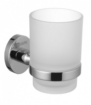 "Атлантисс" Аксессуары для ванной, стакан стеклянный с держателем, хром