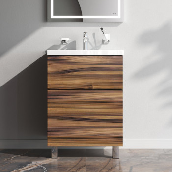 База под раковину, напольная, 60 см, 2 ящика, орех