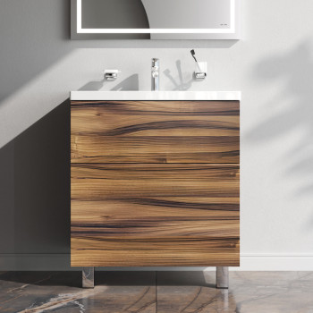 База под раковину, напольная, 75 см, 2 ящика, орех