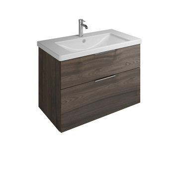 База подвесная с керамическим умывальником 930х490х645 мм. 2 ящика с ручкой желоб., c 1 отв под смес.   цвет трюфельный декор F2012