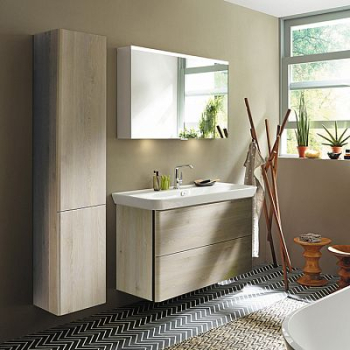 База подвесная с керамическим умывальником с 1 отв под смес. 1200х492х721 мм.2 выдв ящика, сифон в компл. F2835 дуб меринос