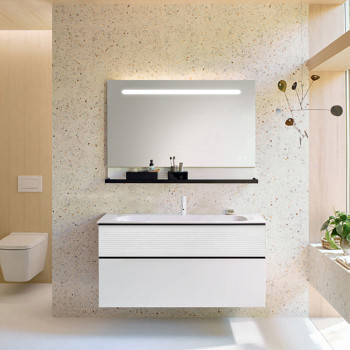 База с раковиной с 1 отв под смес 1220х490х610 мм , верхний ящик в цвете FOT2, нижний ящик и база цвет F3956, ручка G0200