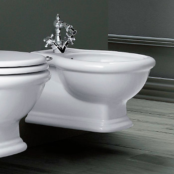 Биде подвесное с 1 отв. под смеситель, 53х38см, цвет: белый