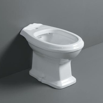 Биде с ободком напольное 36х57см с 1 отв. под смеситель, цвет: белый