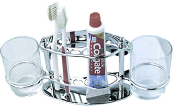 Держатель стакана HAIBA HB101, двойной, матовое стекло, хром