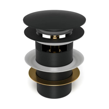 Донный клапан для раковины с переливом Maretti AC19Z12560, черный