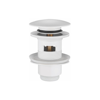 Донный клапан с переливом Rose RS01C, белый