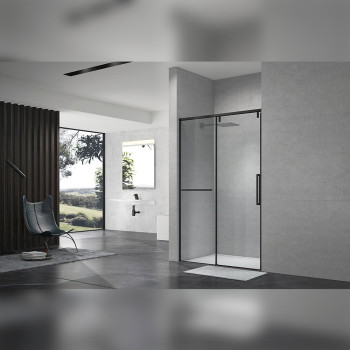 Душевая дверь в нишу Terminus Альба 140х220, черный