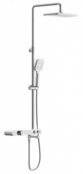 Душевая система Cersanit VIVO (смеситель термос. кнопочный) с изливом 3 режима шланг 150 PVC квадрат