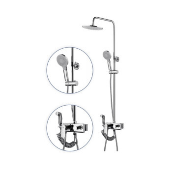 Душевая система с гигиеническим душем FASHUN A2448, хром