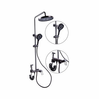 Душевая система с гигиеническим душем FASHUN A2483-17, графит