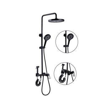 Душевая система с гигиеническим душем FASHUN A2483-7, чёрный