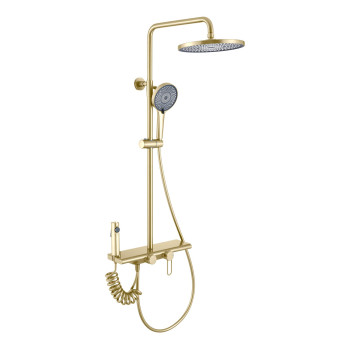 Душевая система с гигиеническим душем Olive s KABRERA 37294KBG, золотой сатин