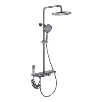 Душевая система с гигиеническим душем Olive s KABRERA 37294KBGM, оружейная сталь