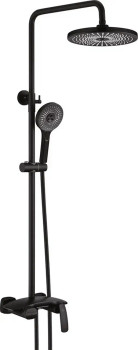 Душевая система с каскадным изливом Rose R1136H, черный