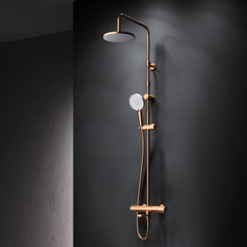 Душевая система с термостатом, розовое золото