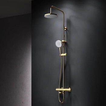 Душевая система с термостатом, золото