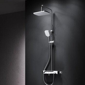 Душевая система с ванно-душевым смесителем-полкой