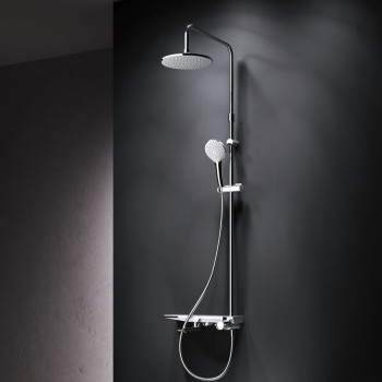 Душевая система с ванно-душевым смесителем-полкой