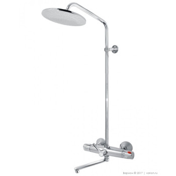 Душевая система ВАРИОН Самсон(1035865)с термостатом,жес.стойка+верх.душ,изл200мм
