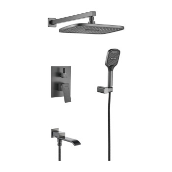 Душевая система встраиваемая Shevanik S4035T, оружейная сталь