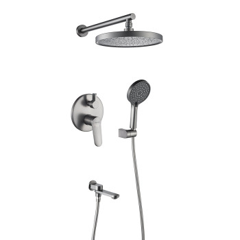 Душевая система встраиваемая Shevanik S4335T, оружейная сталь