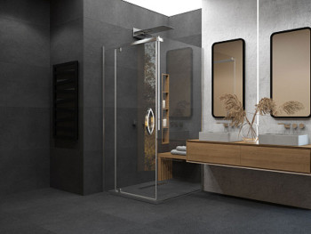 Душевое ограждение Alex Baitler AB214-90 (900x900x2000) квадратное, прозрачное