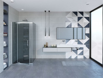 Душевое ограждение Erlit ER10109H-C4 (900x900x2000) квадратное, тонированное