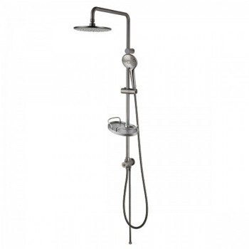 Душевой гарнитур Lemark Bronx LM3788GM без смесителя, c верхней душ. лейкой "Тропический дождь" Ø226