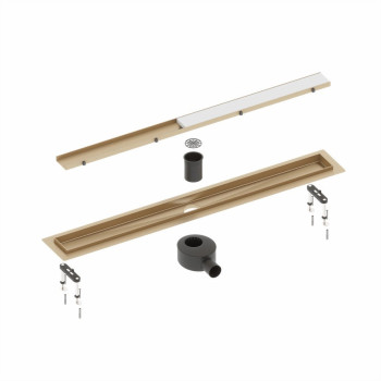 Душевой лоток (двухсторонняя решетка) TIMO Drain System DS230209/17, матовое золото