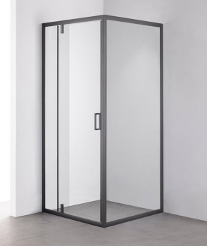 Душевой уголок OLIVE S DUERO квадратный шоверама 90х90х195, черный