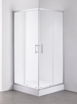 Душевой уголок с поддонном OLIVE S MINO квадрат прозрачное стекло 90х90х192.5, хром